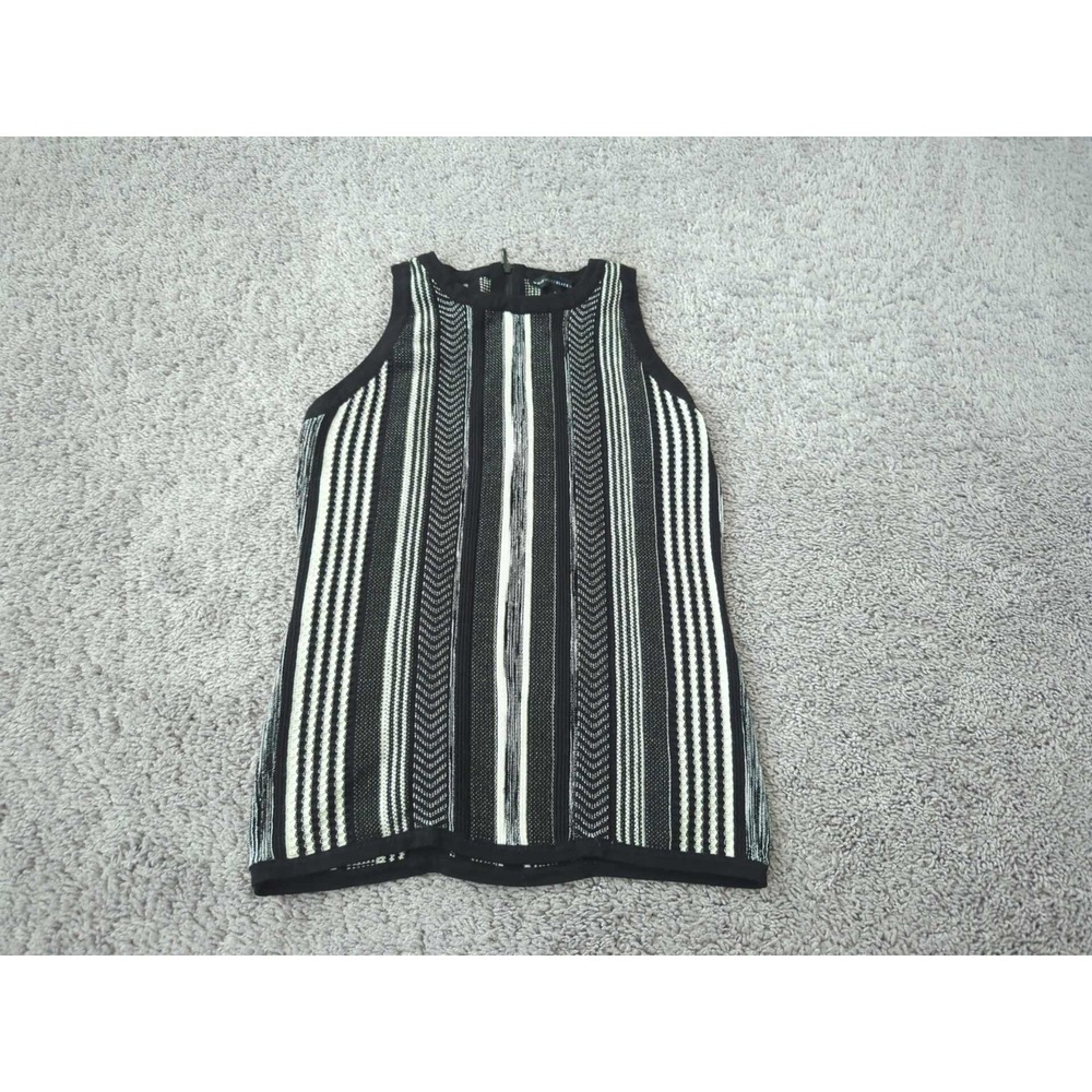 White House Black Market Top Womens S Vertical Stripes Sleeveless Knit‎